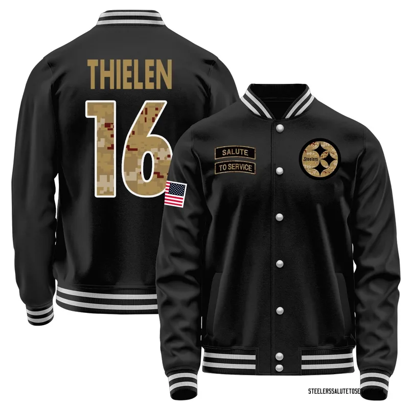 Men's Adam Thielen Pittsburgh Steelers Black Salute to Service Sideline Performance Jacket