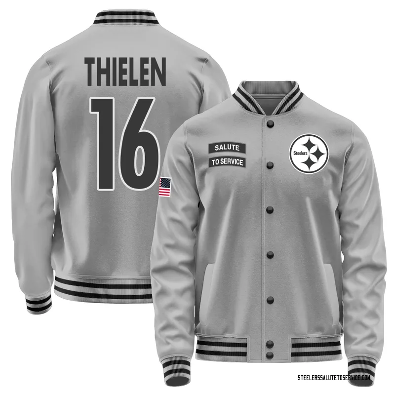 Men's Adam Thielen Pittsburgh Steelers Gray Salute to Service Performance Jacket