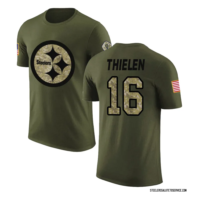 Men's Adam Thielen Pittsburgh Steelers Legend Olive Salute to Service T-Shirt