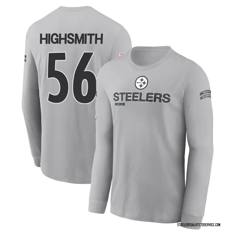 Men's Alex Highsmith Pittsburgh Steelers Gray 2024 Salute to Service Long Sleeve T-Shirt