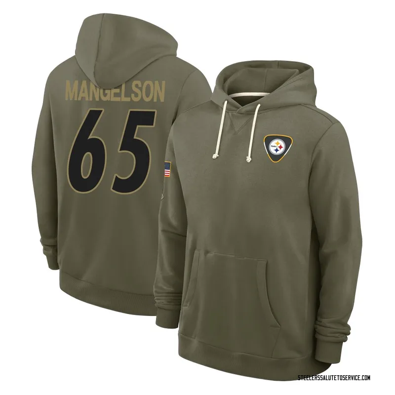 Men's Blake Mangelson Pittsburgh Steelers Olive 2025 Salute to Service Hoodie