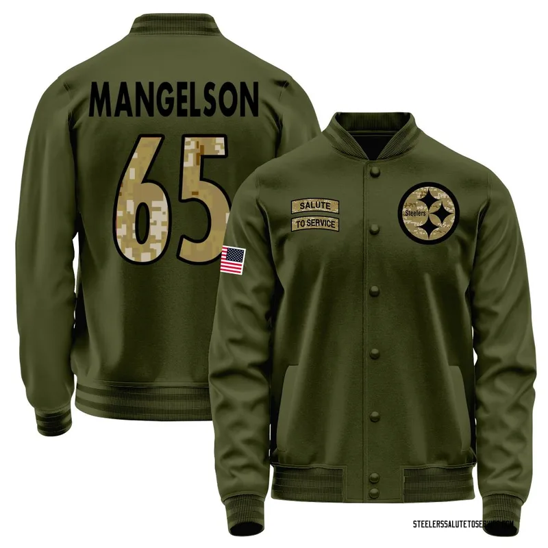 Men's Blake Mangelson Pittsburgh Steelers Olive Salute to Service Sideline Performance Jacket