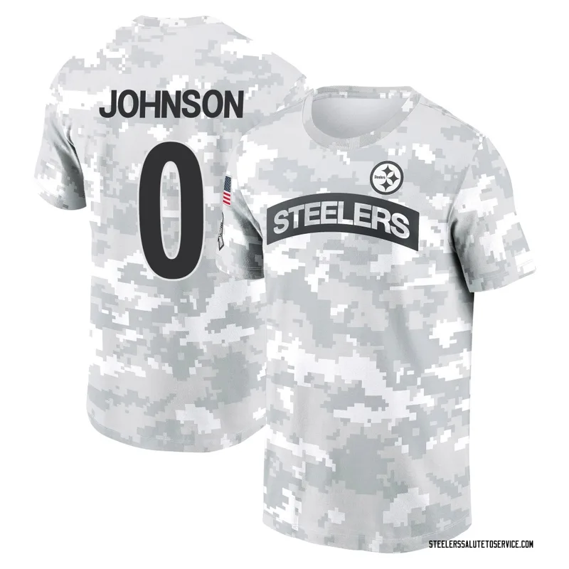 Men's Brandon Johnson Pittsburgh Steelers Camo Arctic 2024 Salute to Service Performance T-Shirt