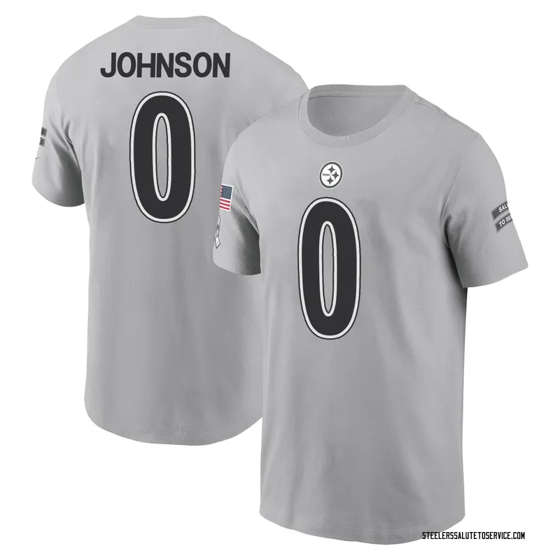 Men's Brandon Johnson Pittsburgh Steelers Gray 2024 Salute to Service Name & Number T-Shirt