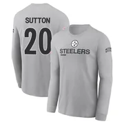 Men's Cameron Sutton Pittsburgh Steelers Gray 2024 Salute to Service Long Sleeve T-Shirt