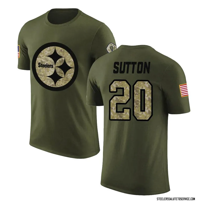 Men's Cameron Sutton Pittsburgh Steelers Legend Olive Salute to Service T-Shirt