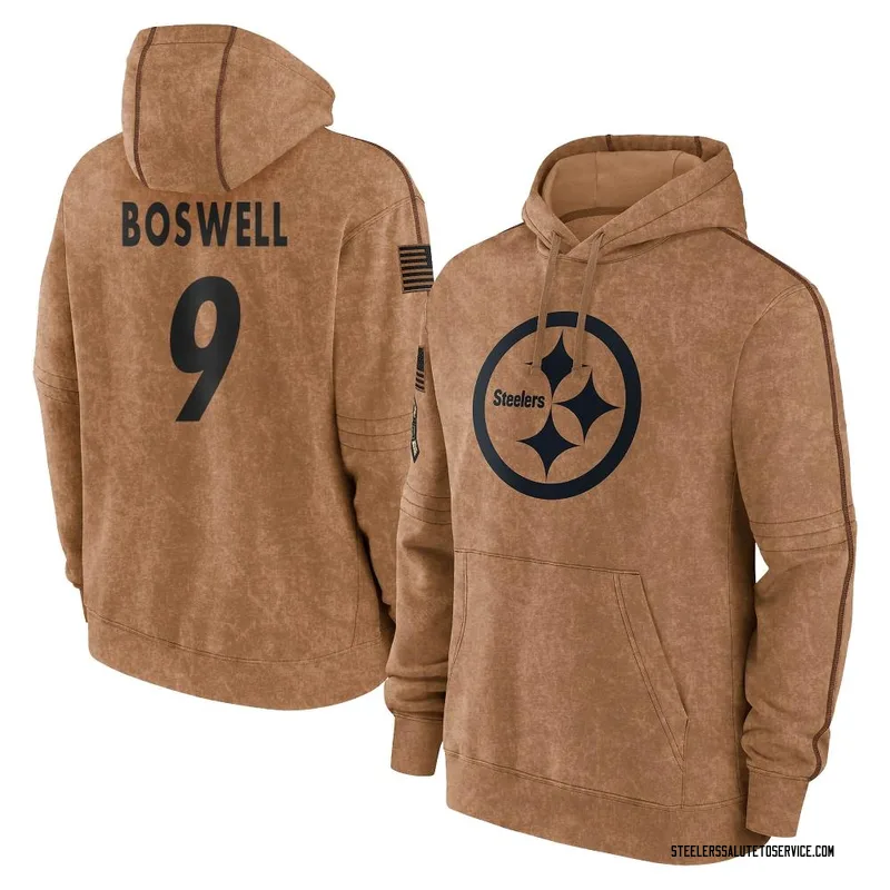 Men's Chris Boswell Pittsburgh Steelers Brown 2023 Salute To Service Club Pullover Hoodie