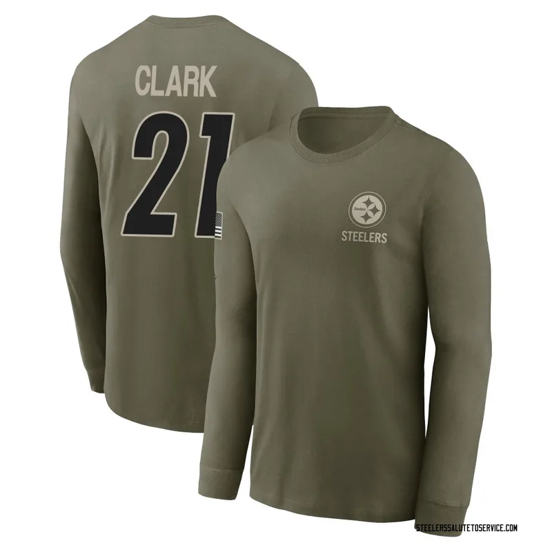 Men's Chuck Clark Pittsburgh Steelers Olive 2025 Salute to Service Sideline Long Sleeve T-Shirt