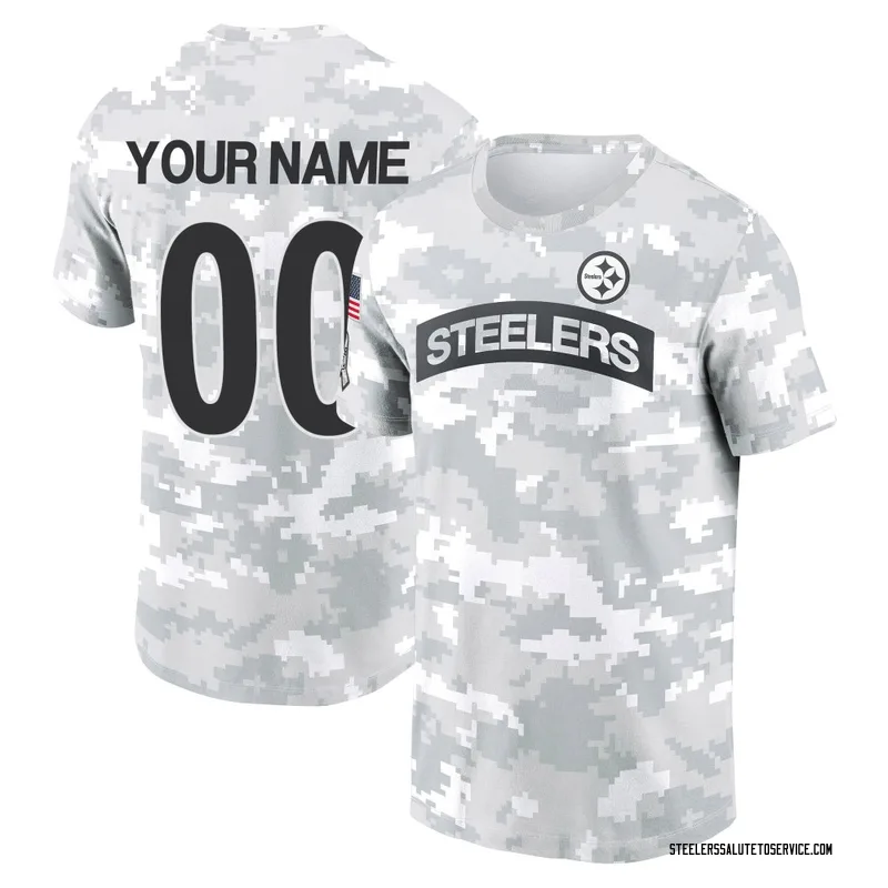 Men's Custom Pittsburgh Steelers Camo Arctic 2024 Salute to Service Performance T-Shirt
