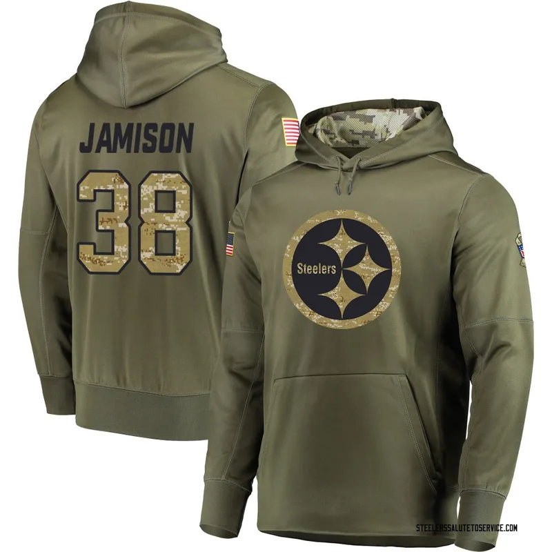 Men's D'Shawn Jamison Pittsburgh Steelers Olive Salute to Service Pullover Hoodie