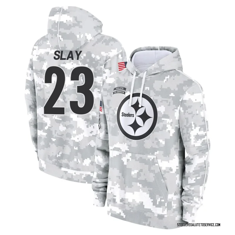 Men's Darius Slay Pittsburgh Steelers Camo Arctic 2024 Salute to Service Club Fleece Pullover Hoodie