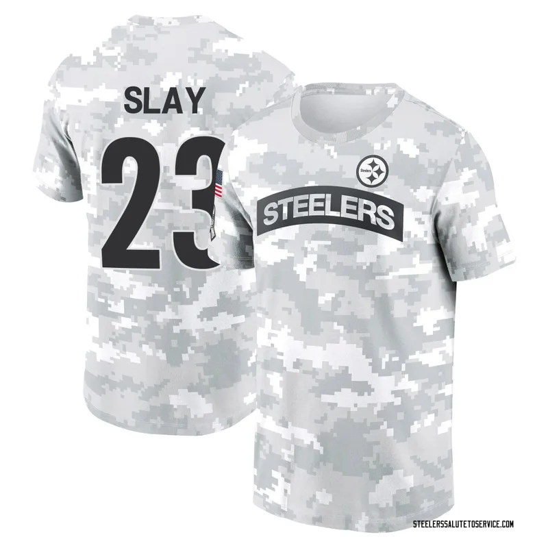 Men's Darius Slay Pittsburgh Steelers Camo Arctic 2024 Salute to Service Performance T-Shirt