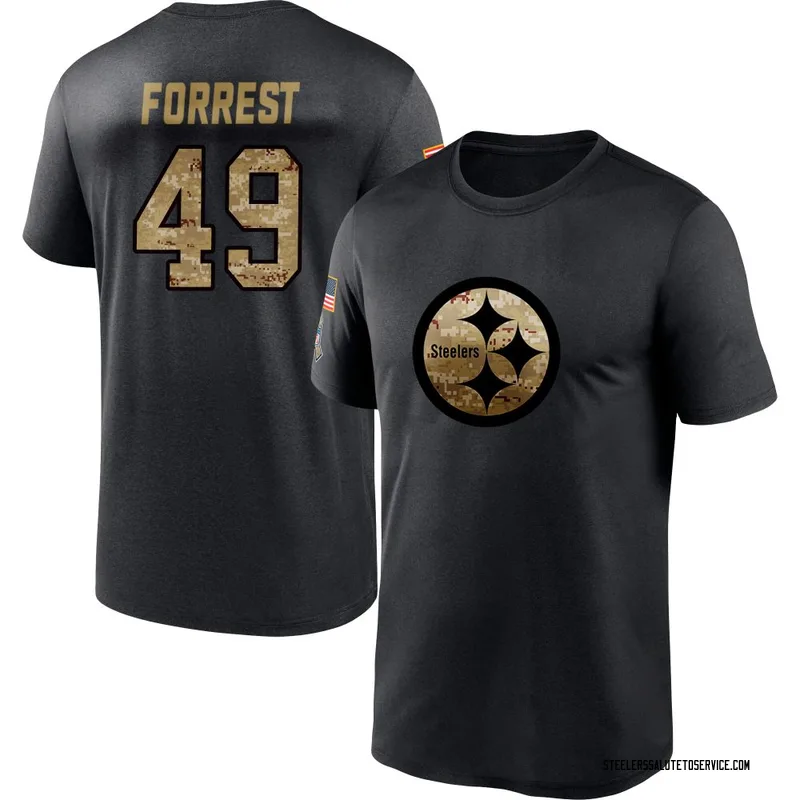 Men's Darrick Forrest Pittsburgh Steelers Black 2020 Salute To Service Performance T-Shirt
