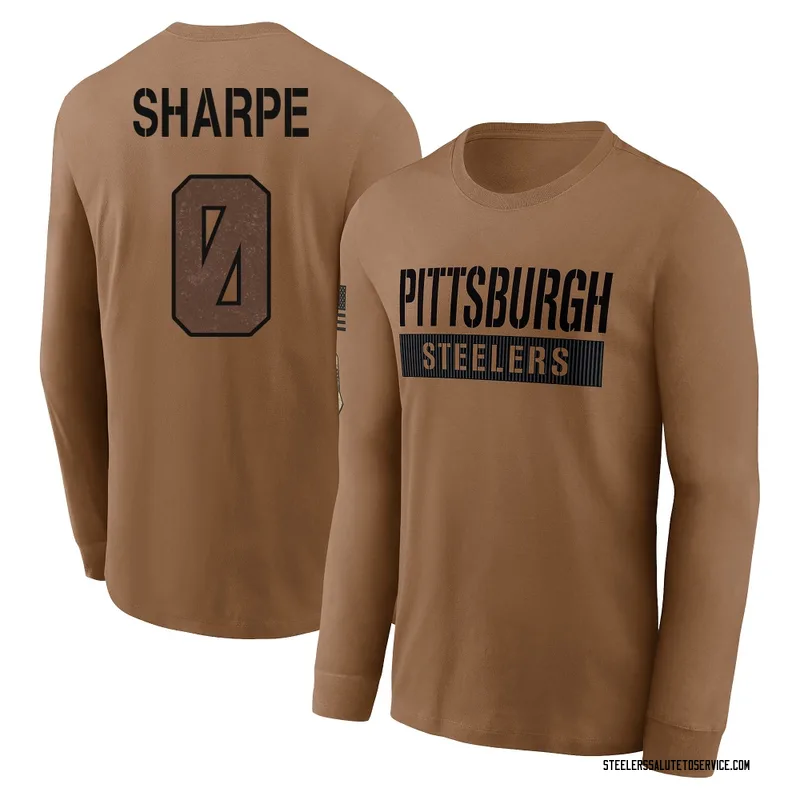 Men's David Sharpe Pittsburgh Steelers Brown 2023 Salute To Service Long Sleeve T-Shirt