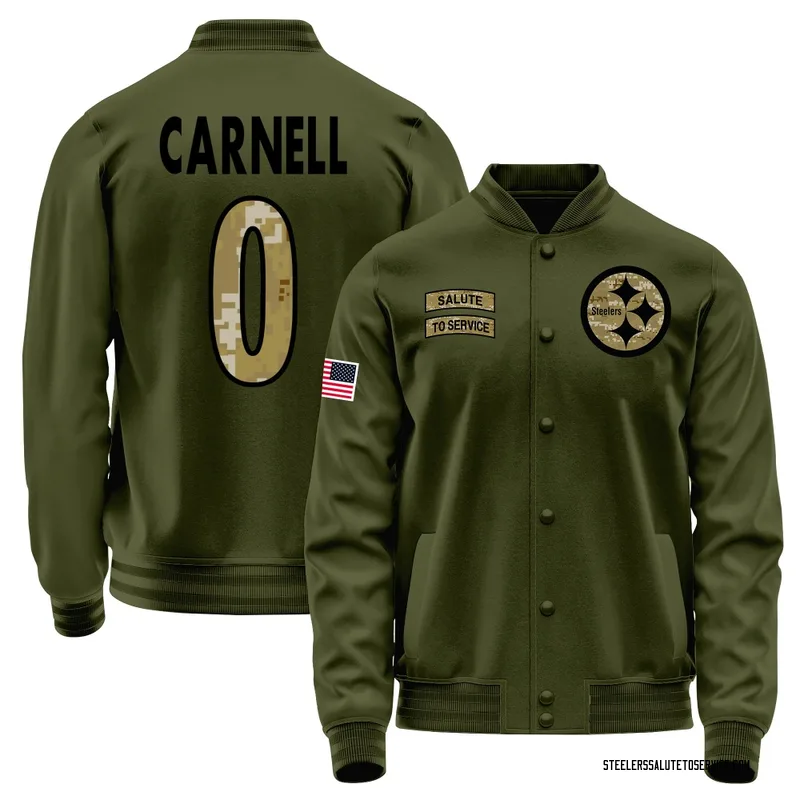 Men's Daylan Carnell Pittsburgh Steelers Olive Salute to Service Sideline Performance Jacket