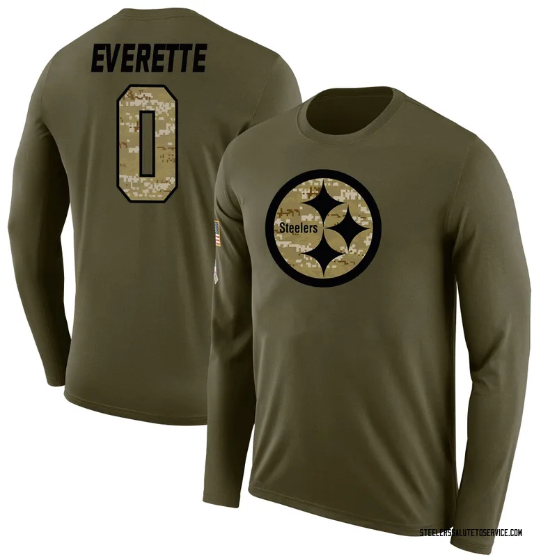 Men's Daylen Everette Pittsburgh Steelers Legend Olive Salute to Service Sideline Long Sleeve T-Shirt