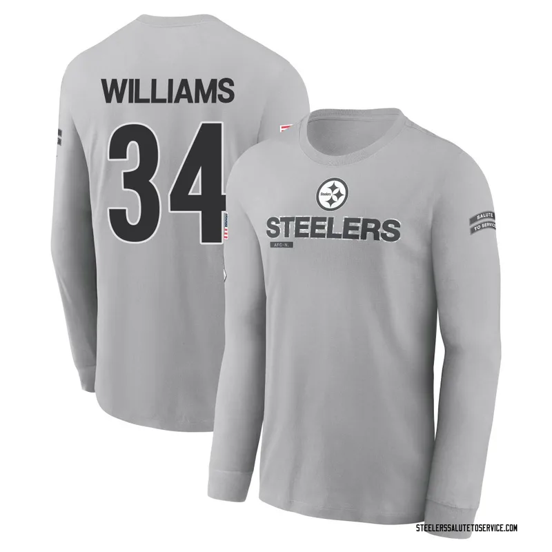Men's DeAngelo Williams Pittsburgh Steelers Gray 2024 Salute to Service Long Sleeve T-Shirt