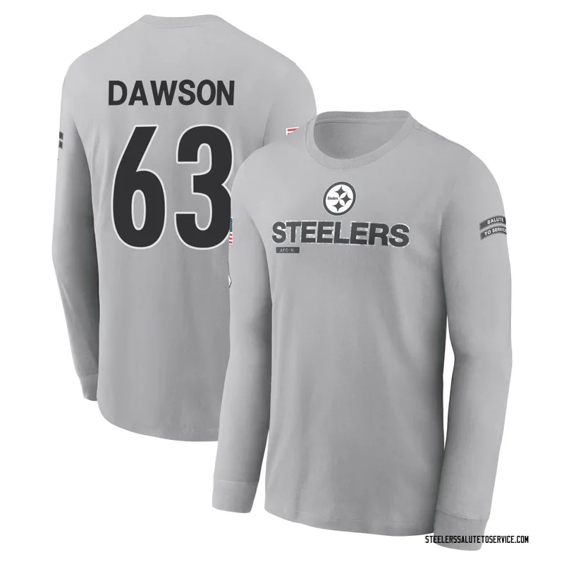 Men's Dermontti Dawson Pittsburgh Steelers Gray 2024 Salute to Service Long Sleeve T-Shirt