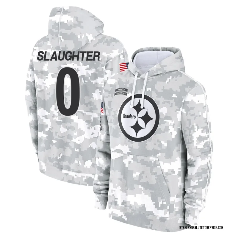 Men's Doneiko Slaughter Pittsburgh Steelers Camo Arctic 2024 Salute to Service Club Fleece Pullover Hoodie
