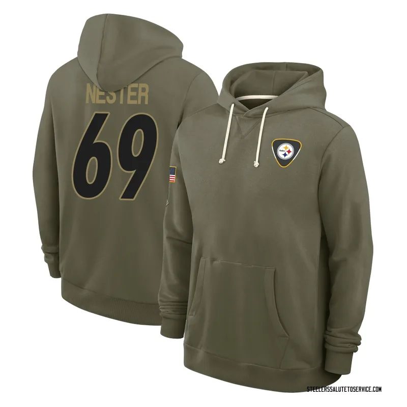 Men's Doug Nester Pittsburgh Steelers Olive 2025 Salute to Service Hoodie
