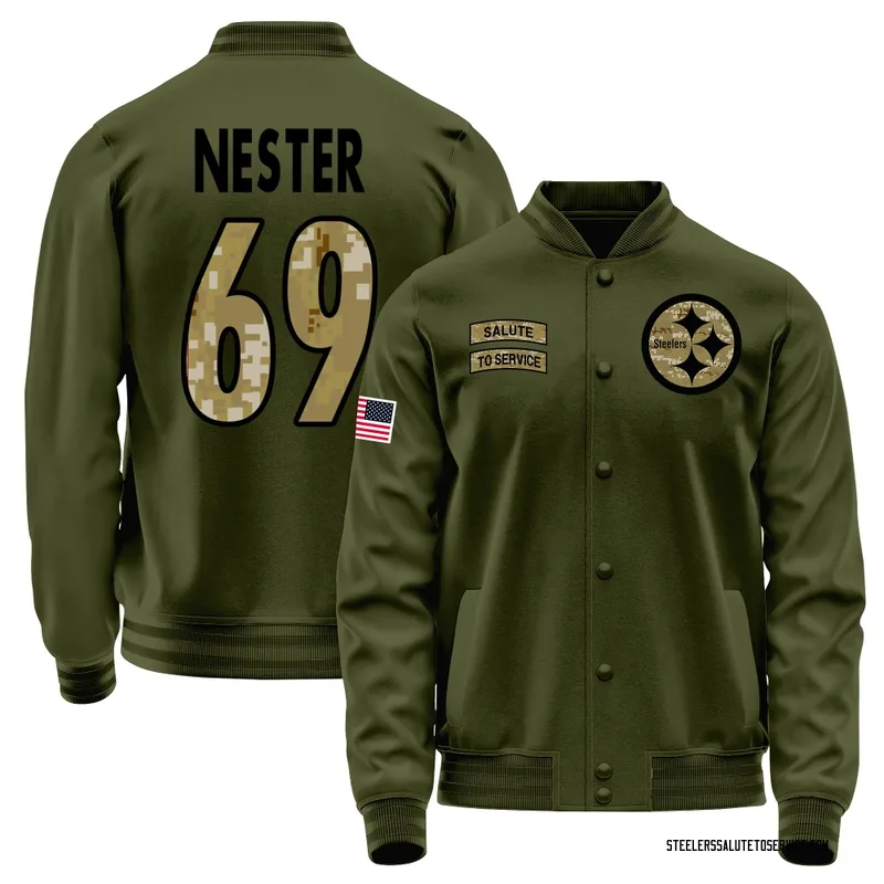 Men's Doug Nester Pittsburgh Steelers Olive Salute to Service Sideline Performance Jacket