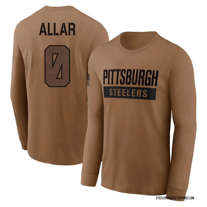 Men's Drew Allar Pittsburgh Steelers Brown 2023 Salute To Service Long Sleeve T-Shirt