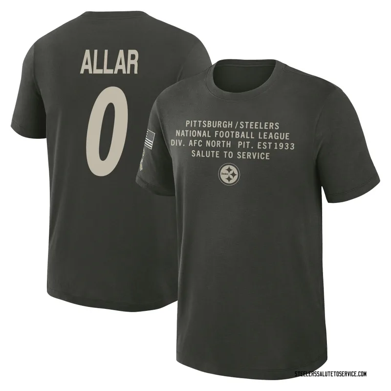 Men's Drew Allar Pittsburgh Steelers Green Dark/ 2025 Salute to Service Sideline Slub T-Shirt