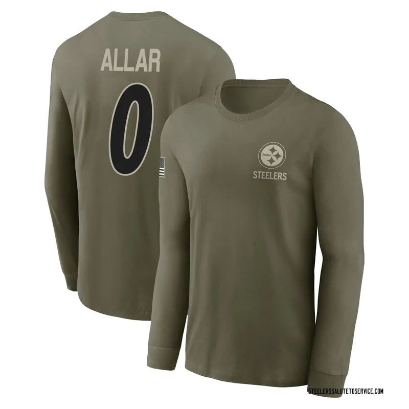Men's Drew Allar Pittsburgh Steelers Olive 2025 Salute to Service Sideline Long Sleeve T-Shirt