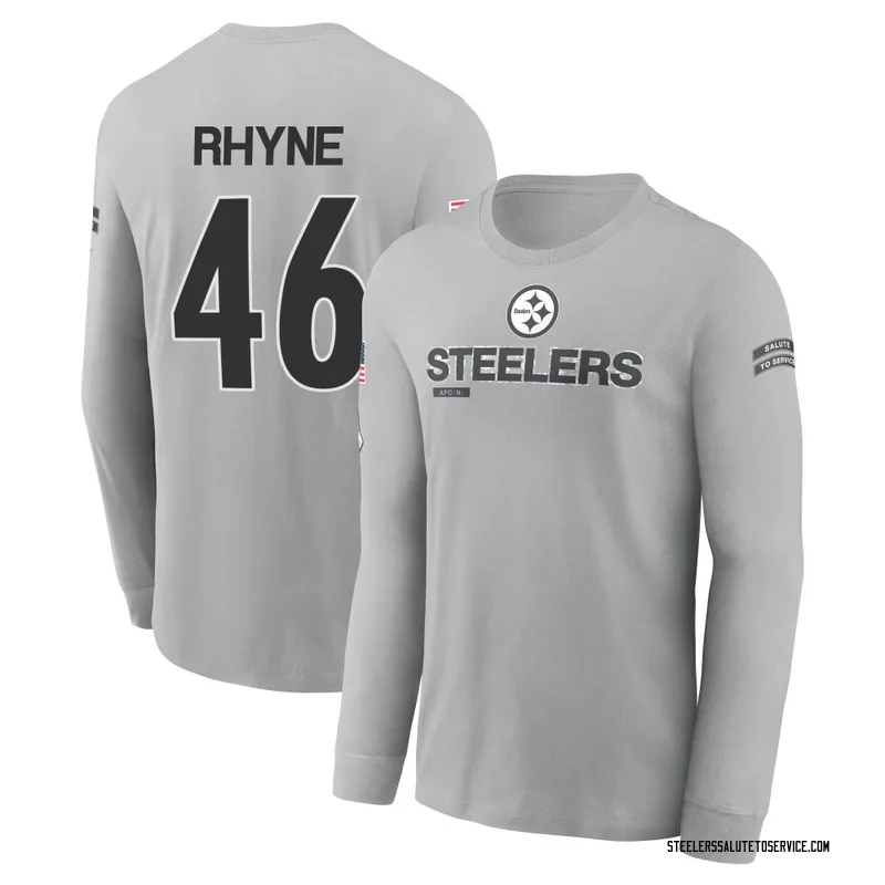 Men's Forrest Rhyne Pittsburgh Steelers Gray 2024 Salute to Service Long Sleeve T-Shirt