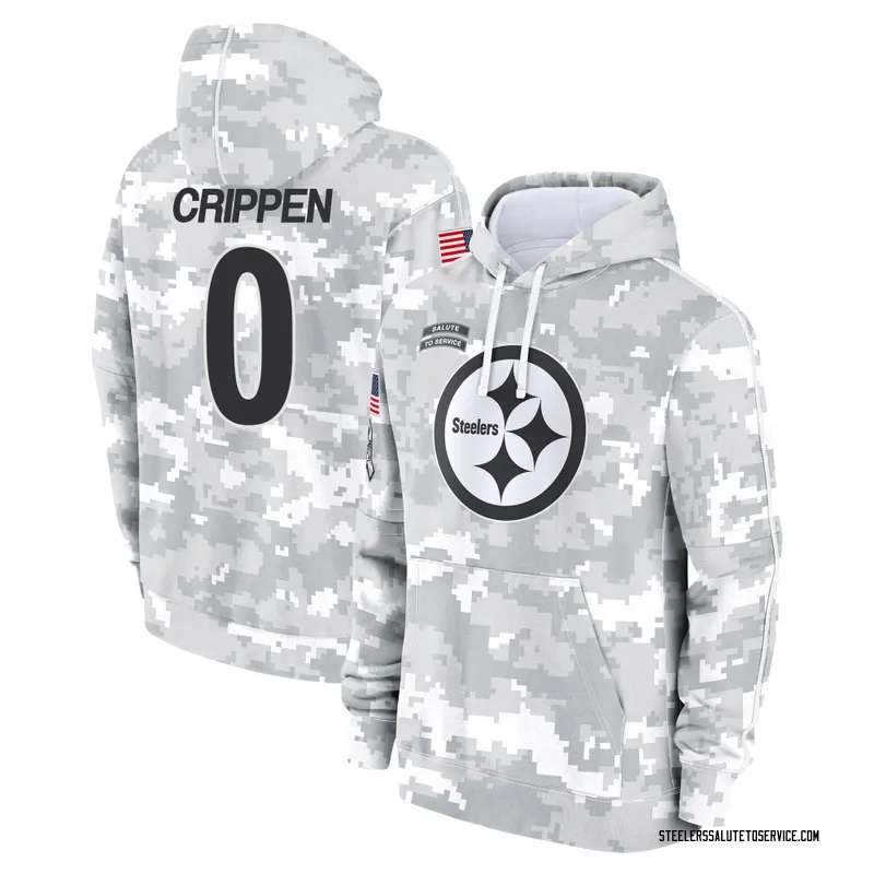 Men's Greg Crippen Pittsburgh Steelers Camo Arctic 2024 Salute to Service Club Fleece Pullover Hoodie