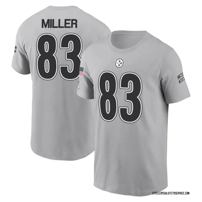 Men's Heath Miller Pittsburgh Steelers Gray 2024 Salute to Service Name & Number T-Shirt