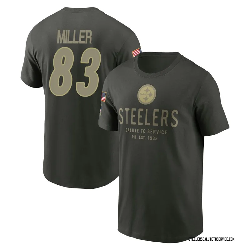 Men's Heath Miller Pittsburgh Steelers Green Forest/ 2025 Salute to Service Sideline Primary Edge T-Shirt