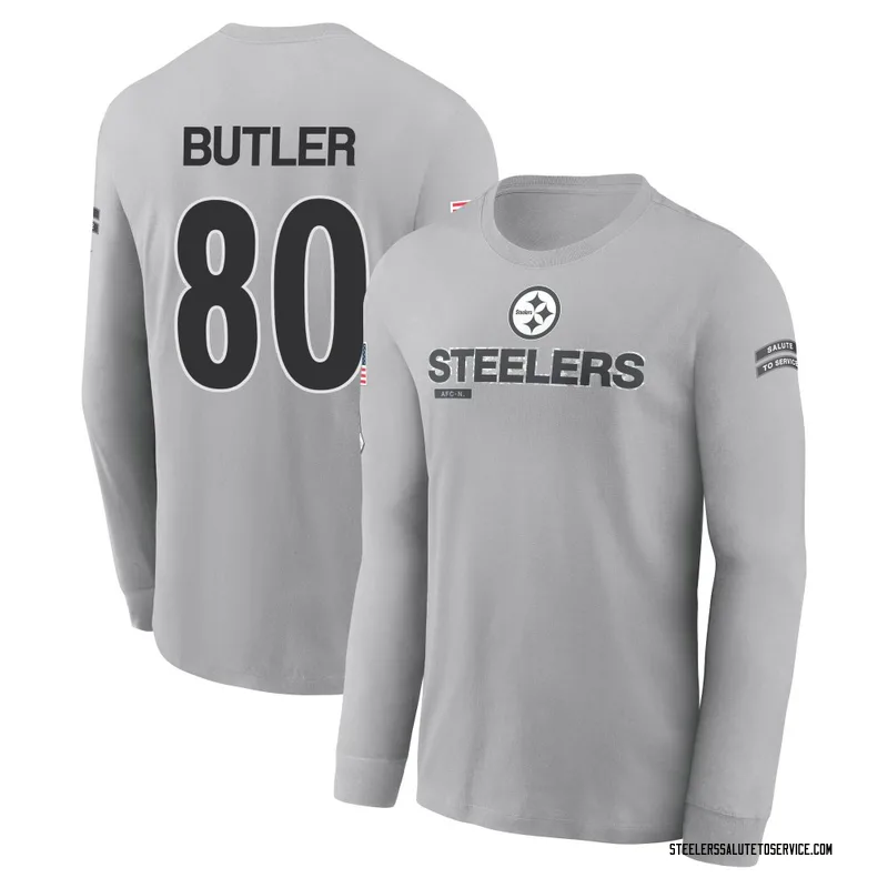 Men's Jack Butler Pittsburgh Steelers Gray 2024 Salute to Service Long Sleeve T-Shirt