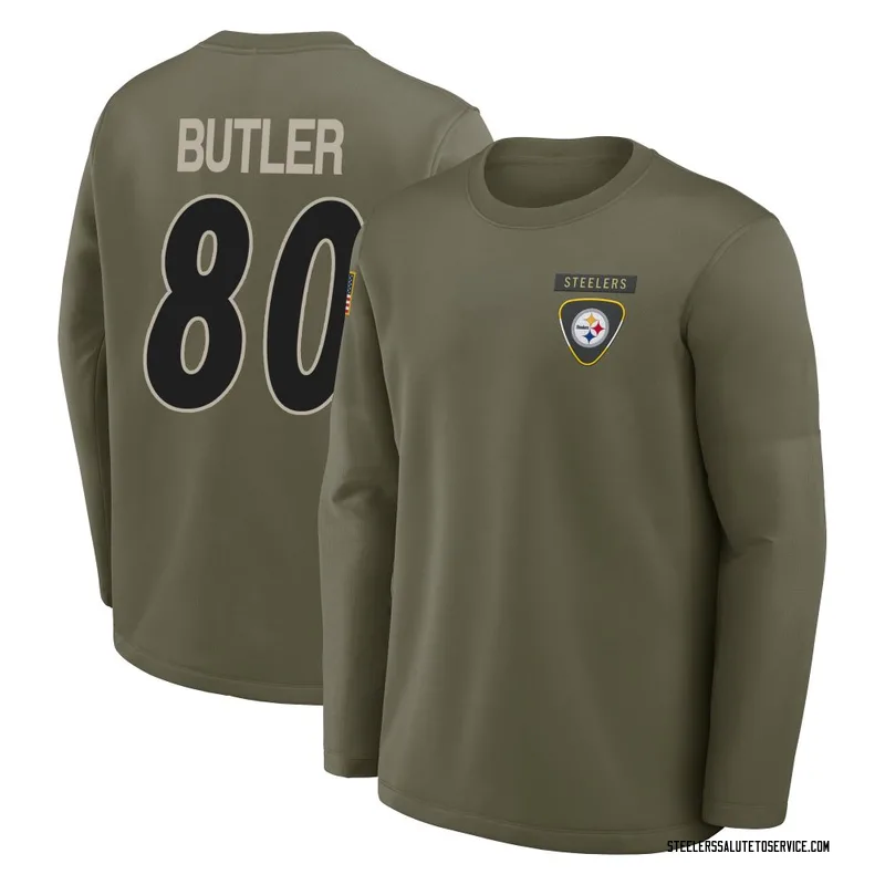 Men's Jack Butler Pittsburgh Steelers Olive 2025 Salute to Service Sideline Coaches Long Sleeve T-Shirt
