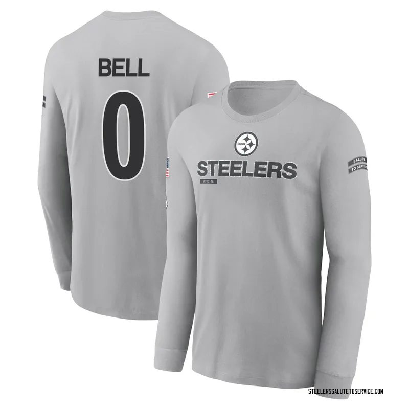 Men's Jaheim Bell Pittsburgh Steelers Gray 2024 Salute to Service Long Sleeve T-Shirt