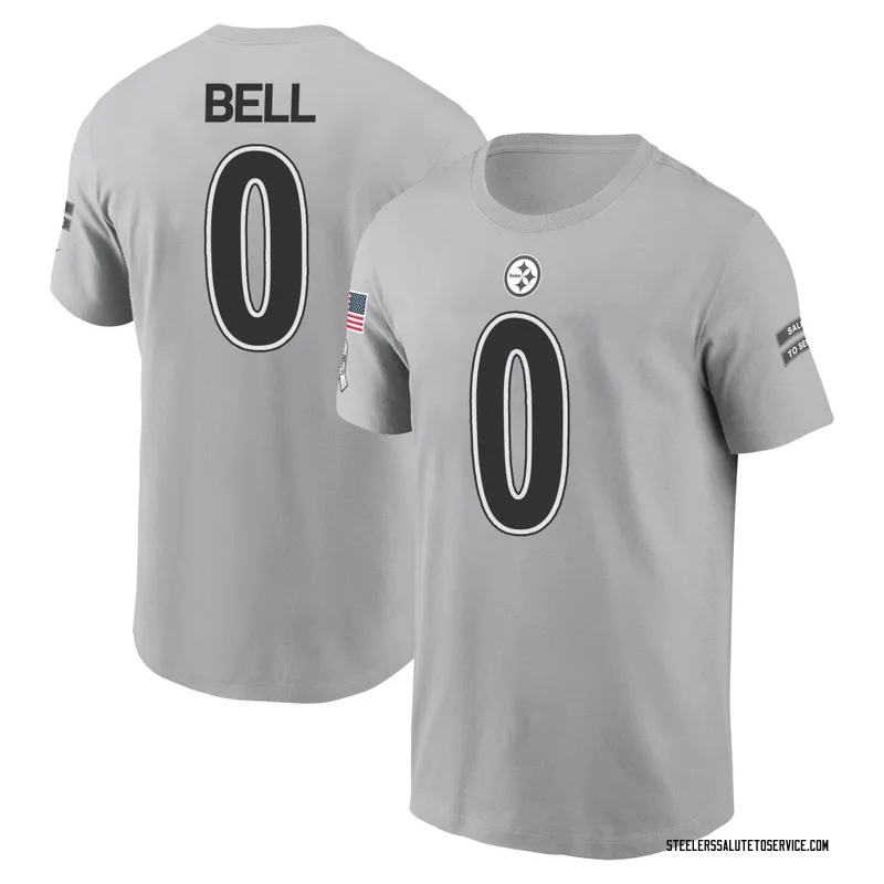 Men's Jaheim Bell Pittsburgh Steelers Gray 2024 Salute to Service Name & Number T-Shirt