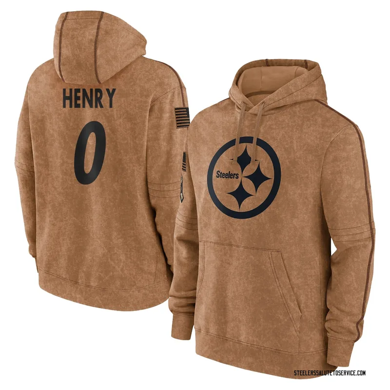 Men's KJ Henry Pittsburgh Steelers Brown 2023 Salute To Service Club Pullover Hoodie