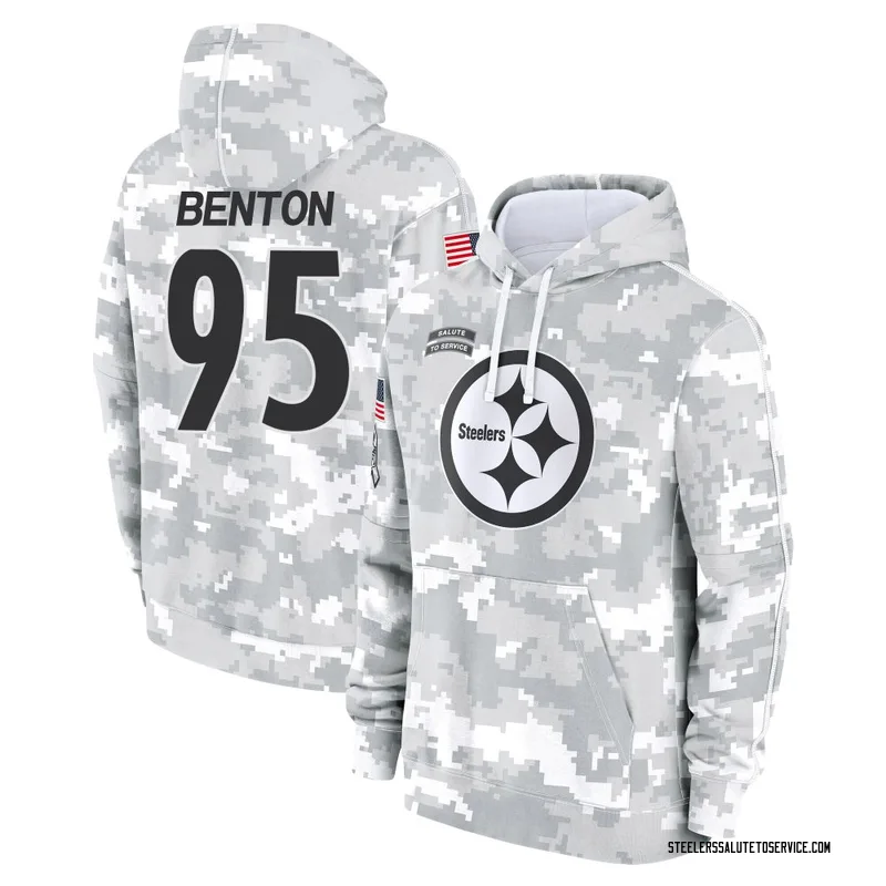 Men's Keeanu Benton Pittsburgh Steelers Camo Arctic 2024 Salute to Service Club Fleece Pullover Hoodie