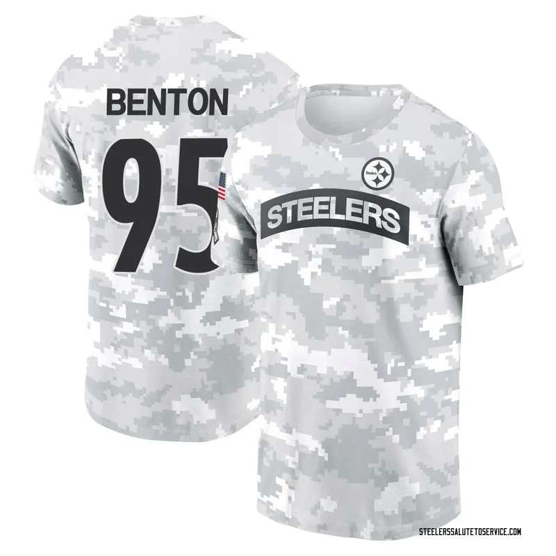 Men's Keeanu Benton Pittsburgh Steelers Camo Arctic 2024 Salute to Service Performance T-Shirt