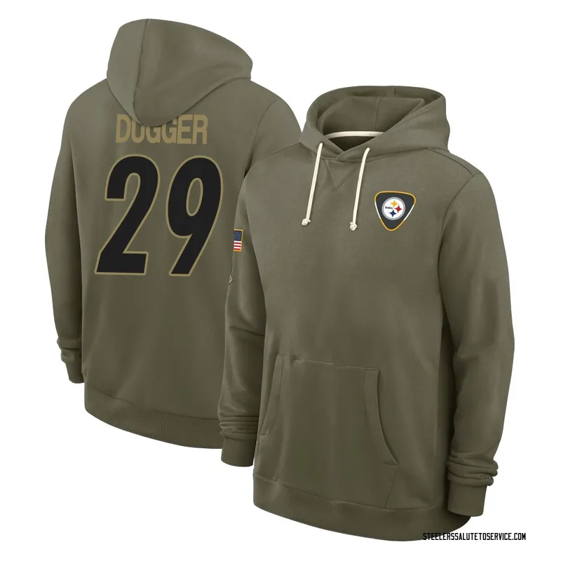 Men's Kyle Dugger Pittsburgh Steelers Olive 2025 Salute to Service Hoodie