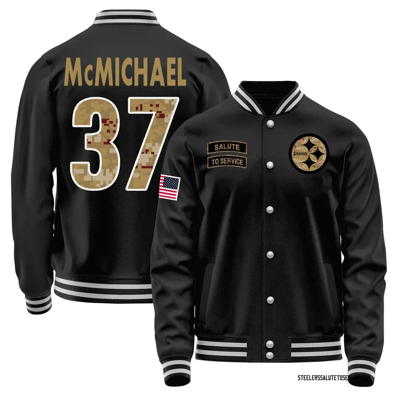 Men's Kyler McMichael Pittsburgh Steelers Black Salute to Service Sideline Performance Jacket
