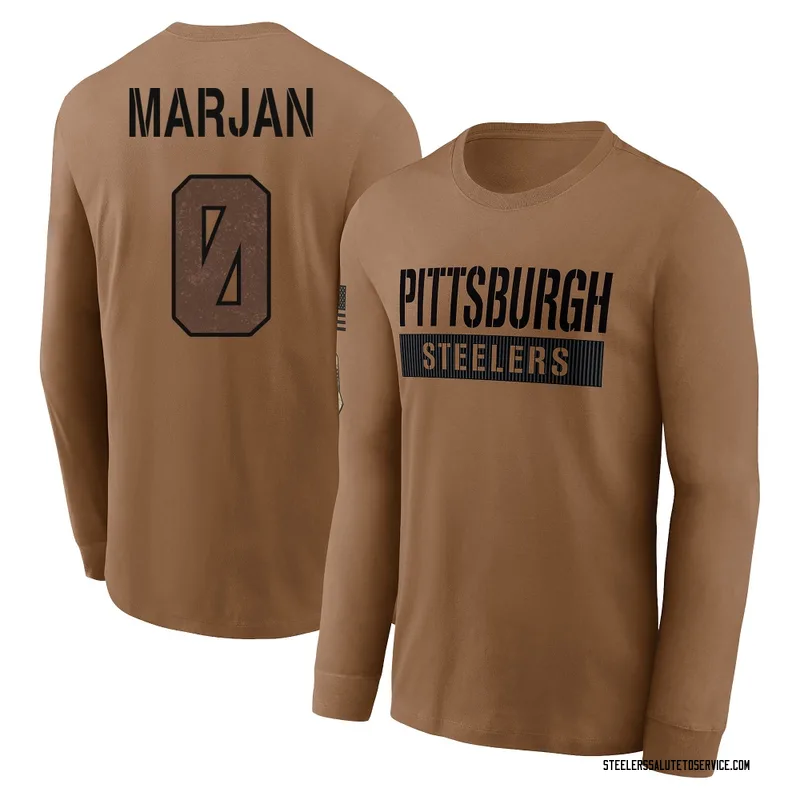 Men's Laith Marjan Pittsburgh Steelers Brown 2023 Salute To Service Long Sleeve T-Shirt