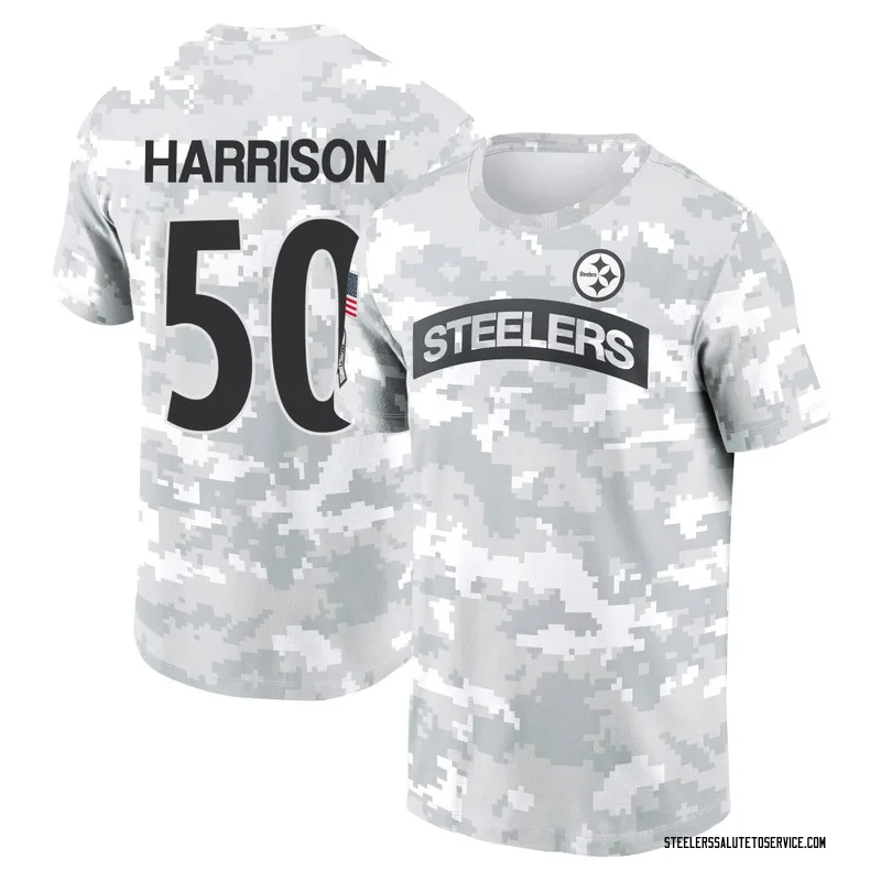 Men's Malik Harrison Pittsburgh Steelers Camo Arctic 2024 Salute to Service Performance T-Shirt