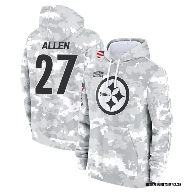 Men's Marcus Allen Pittsburgh Steelers Camo Arctic 2024 Salute to Service Club Fleece Pullover Hoodie