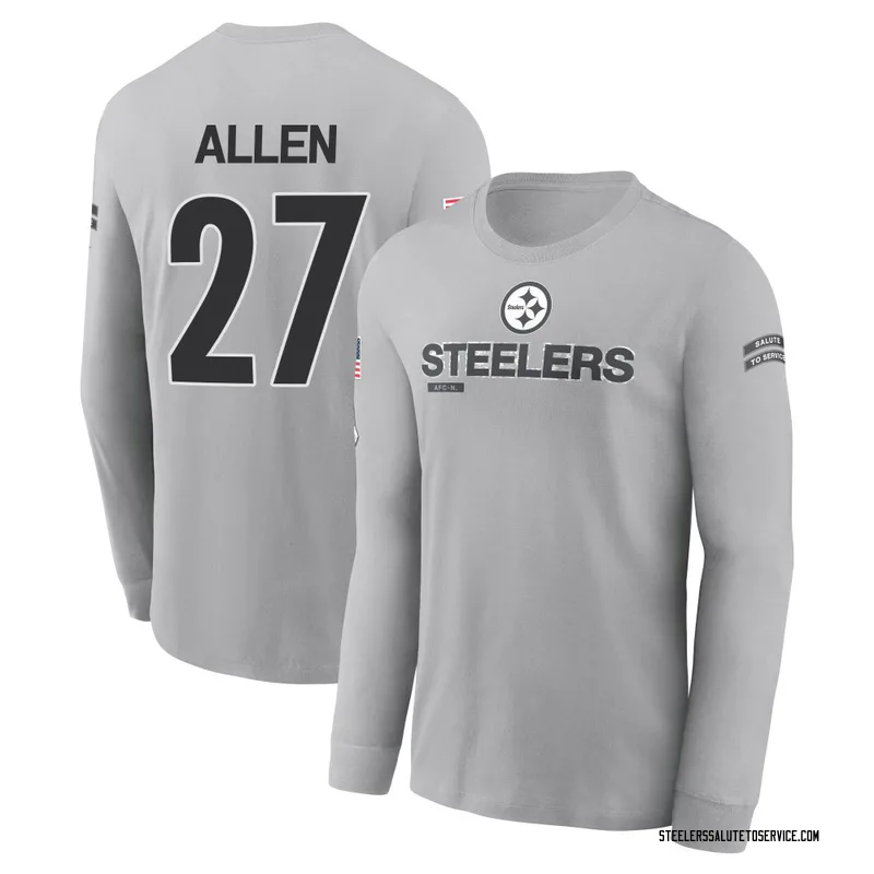 Men's Marcus Allen Pittsburgh Steelers Gray 2024 Salute to Service Long Sleeve T-Shirt