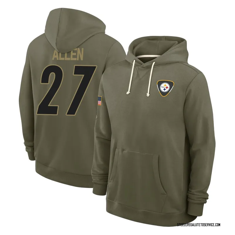 Men's Marcus Allen Pittsburgh Steelers Olive 2025 Salute to Service Hoodie