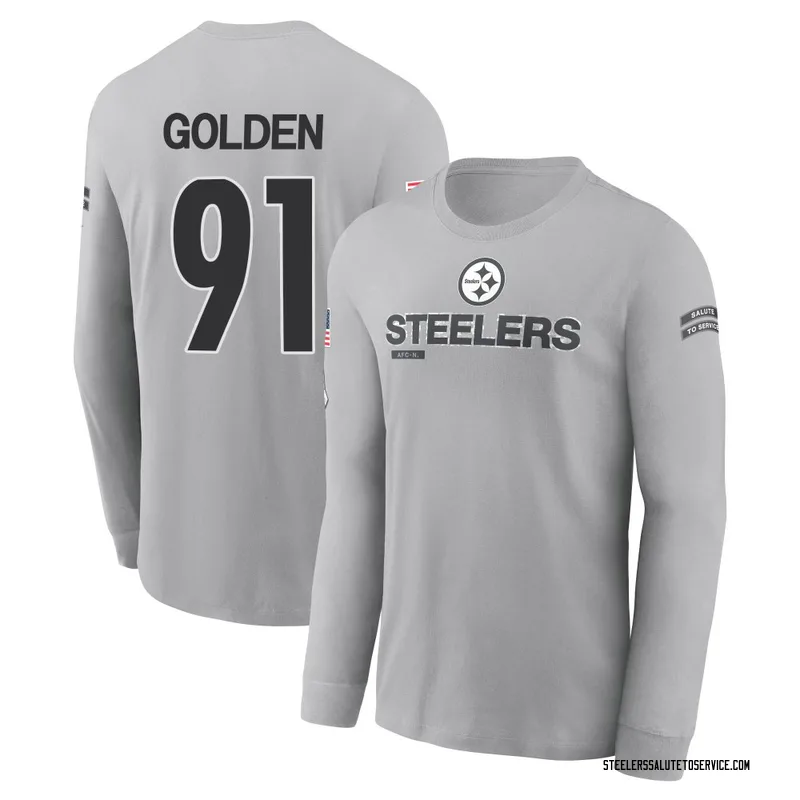 Men's Markus Golden Pittsburgh Steelers Gray 2024 Salute to Service Long Sleeve T-Shirt