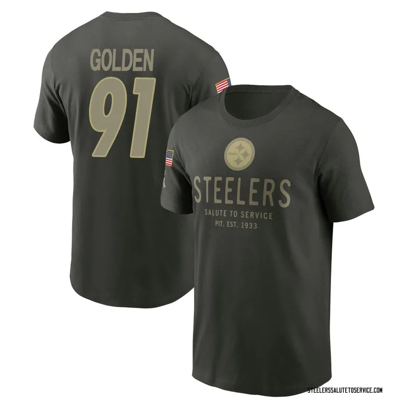 Men's Markus Golden Pittsburgh Steelers Green Forest/ 2025 Salute to Service Sideline Primary Edge T-Shirt