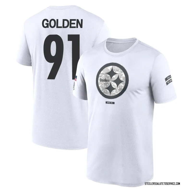 Men's Markus Golden Pittsburgh Steelers Legend White 2024 Salute to Service Performance T-Shirt