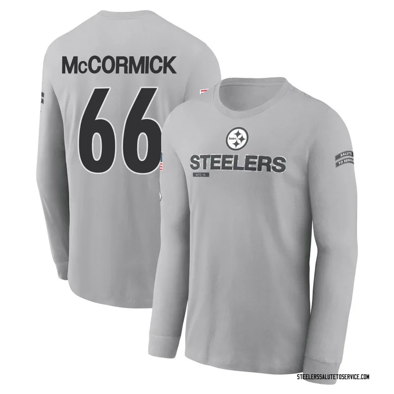 Men's Mason McCormick Pittsburgh Steelers Gray 2024 Salute to Service Long Sleeve T-Shirt